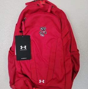Wisconsin Badger Under Armour Hustle 5.0 Red Backpack